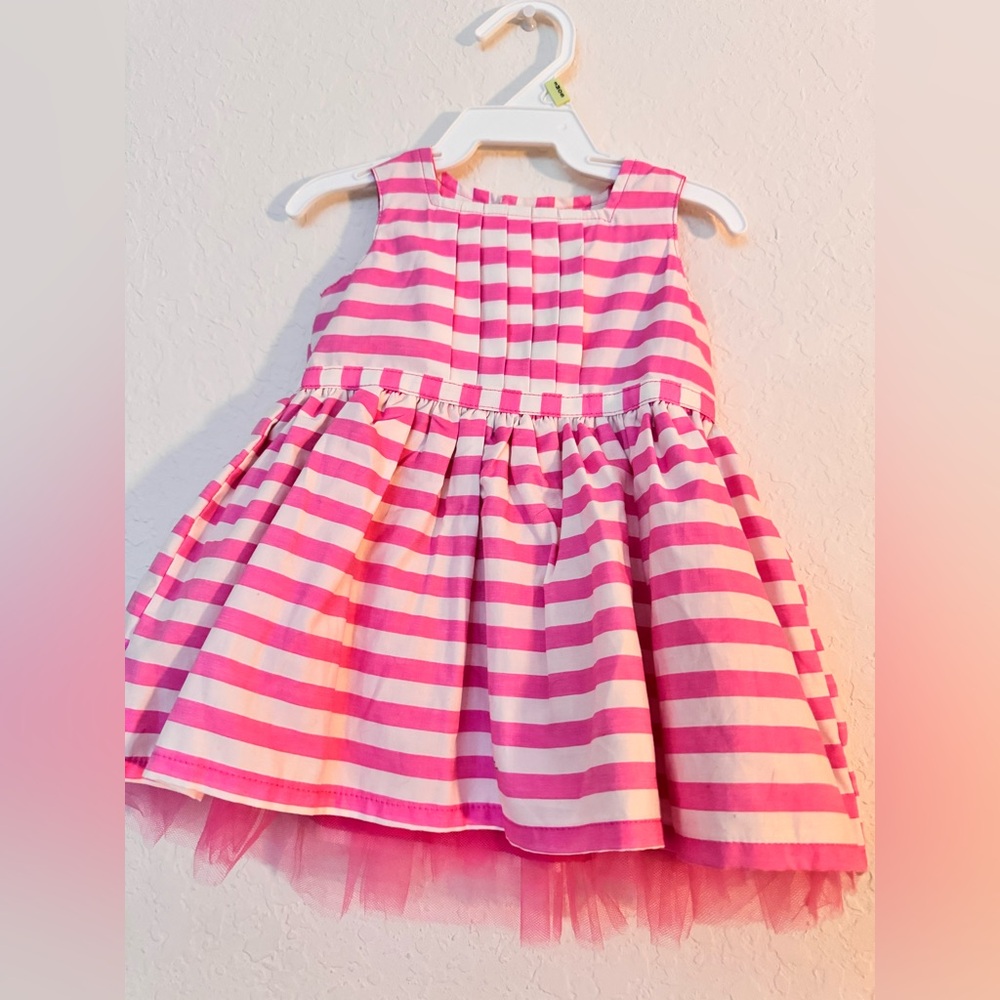 Carter’s Pink And White Striped Tulle Dress 3 Months Baby Girl Clothes